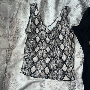 Snake print crop top.